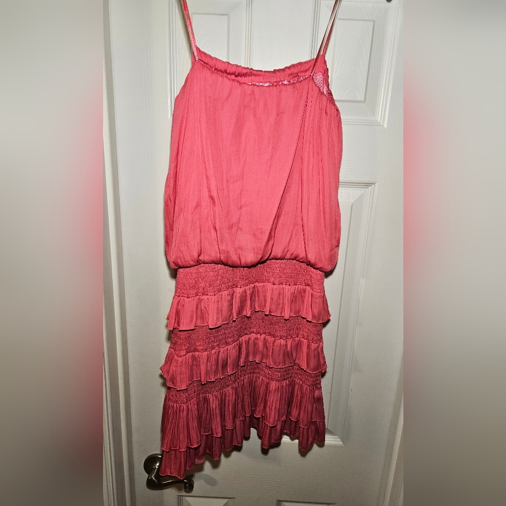 Chic Pink Ruffled Dress - Picture 2 of 2